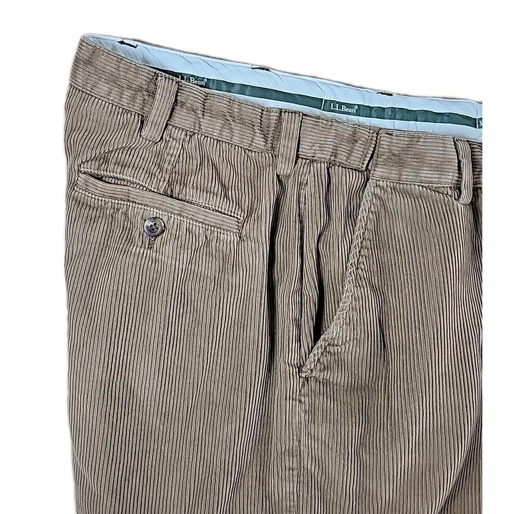 VTG LL Bean stretch country corduroy pants comfort waist 37 X 29‎ BROWN EUC